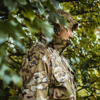Highlander Typhoon Smock regenjas met capuchon, AB-Tex ademend, HMTC Multicam