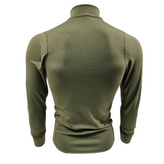 Thermolite thermische longsleeve onderhemd met col en rits, Base layer, olijfgroen