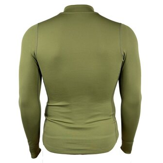 Thermolite thermische longsleeve onderhemd met col en rits, Base layer, olijfgroen