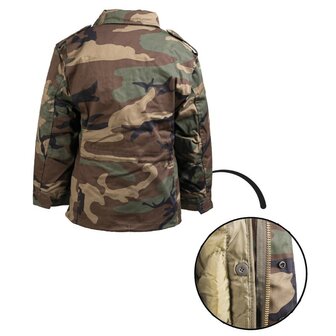 Mil-Tec US children&#039;s field jacket M65 with removable liner, Woodland camo