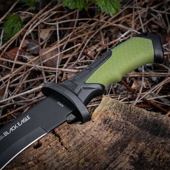 Black Eagle couteau de brousse / machette Chitwan Forest Green avec &eacute;tui en nylon