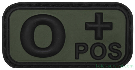 Blutgruppenpflaster &quot;O Pos&quot; 3D, schwarz-olivgr&uuml;n