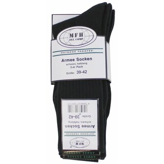 MFH Legersokken halflang zwart 3-pack
