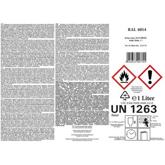 MFH blik leger vernis 1L matte kleur, RAL9021 olijfgroen