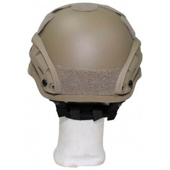 MFH US MICH 2002 airsoft helm met rails, ABS, Coyote tan