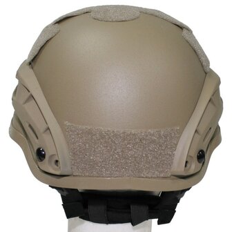 MFH US MICH 2002 airsoft helm met rails, ABS, Coyote tan