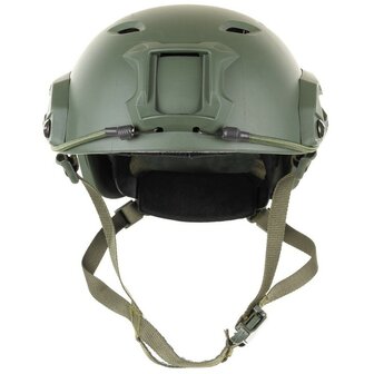 MFH US F.A.S.T. High cut airsoft helm met rails, ABS, legergroen