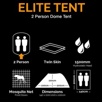 Kombat tactical elite tent 2-persoons twin skin, BTP Multicam