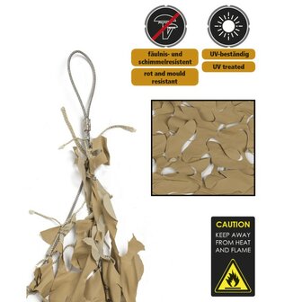 Mil-Tec broadleaf camouflagenet / schaduwzeil 4 x 4 m, Coyote tan