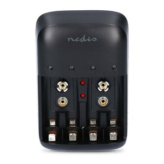 Nedis NiMH Batterijlader AA / AAA / E-Blok (9V), zwart