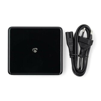 Nedis USB oplader PD3.0 65W GaN Snellaad functie, Automatische Voltage Selectie, zwart