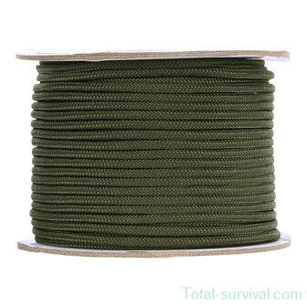 Fosco Paracord 3mm vert olive, longueur 60 m&egrave;tres en rouleau