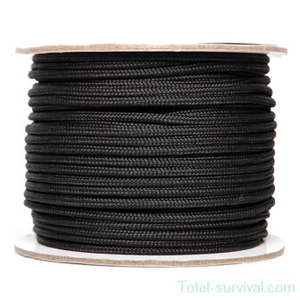 Fosco Paracord 3mm noir, longueur 60 m&egrave;tres en rouleau