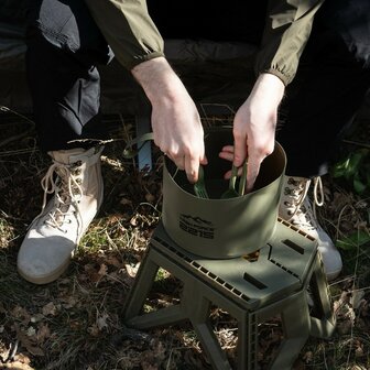 TF-2215 seau pliable / vasque 10L PVC , vert olive