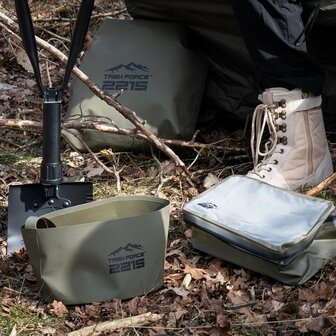 TF-2215 seau pliable / vasque 10L PVC , vert olive