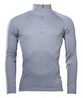 Thermowave thermische longsleeve onderhemd met col en rits, Silverplus Antimicrobieel, Grijs