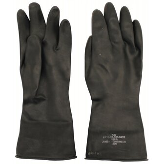 NBC rubber gloves black, British army