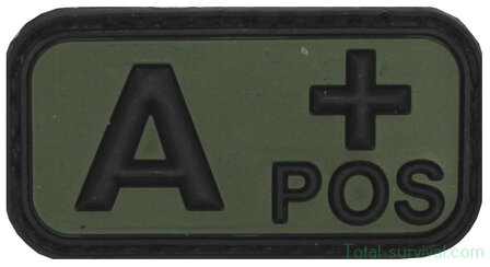 Patch de groupe sanguin &quot;A Pos&quot; 3D, noir-vert olive