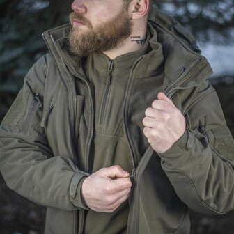 M-Tac Delta 3 softshell jas met modulaire fleece liner, Ranger green