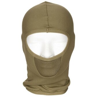 Balaclava 1-gaats, &quot;Tactical&quot;, polyester, coyote tan