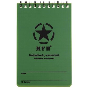 MFH all weather notitieblok A6 15 x 10 cm, legergroen