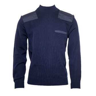 KL marine commando trui wol/acryl met col, marineblauw
