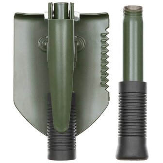 3-in-1 folding shovel with cover, green