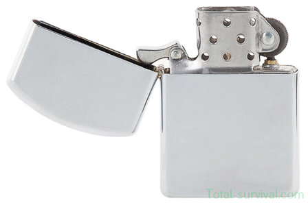 MFH Windproof Lighter, chrome polished, unfilled