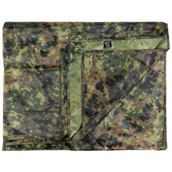 MFH Tarpaulin, 190T polyester, M05 camo, yeux en m&eacute;tal, 300 x 300CM