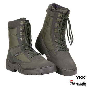 Fostex Sniper Boots hautes avec fermeture &eacute;clair YKK, Cordura, doublure Thinsulate 3M, vert olive