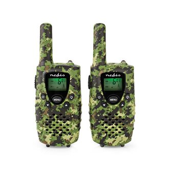 Nedis TK0810 PTT/VOX Walkie-Talkie Set inkl. Headsets, bis zu 8 km, Digital Woodland