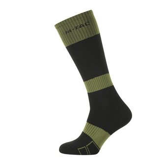 M-Tac chaussettes tactiques d'hiver, hautes, en laine/acrylique, vert olive/noir