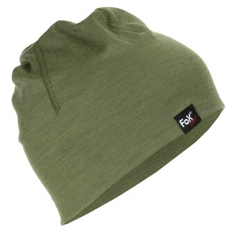 Fox outdoor Beanie muts, "Merino lite", legergroen