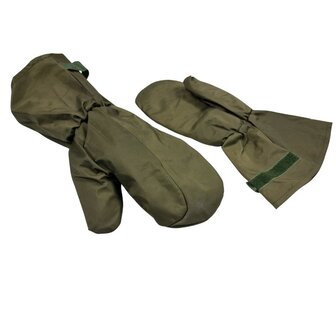 British Army Arctic MKII 3-Laminate Outer Mittens with Inner Lining, OD Green
