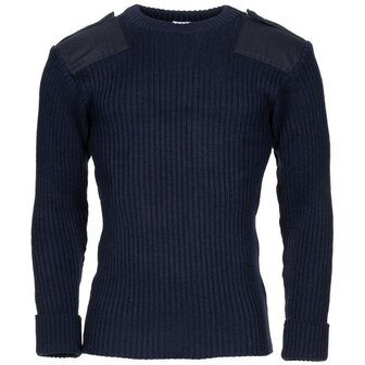 British navy commando sweater 100% wool, navy blue