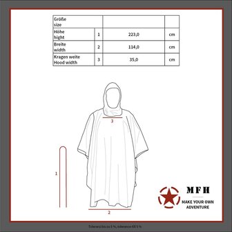 MFH Poncho, Rip Stop, woodland, 144 x 223 cm