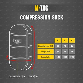 M-Tac Kompressionssack f&uuml;r Schlafs&auml;cke Medium, schwarz