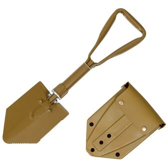 MFH Bundeswehr Klappspaten / Feldschaufel 3-teilig gro&szlig; mit Tasche, coyote tan