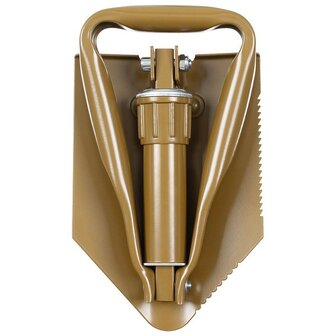 MFH Bundeswehr Klappspaten / Feldschaufel 3-teilig gro&szlig; mit Tasche, coyote tan