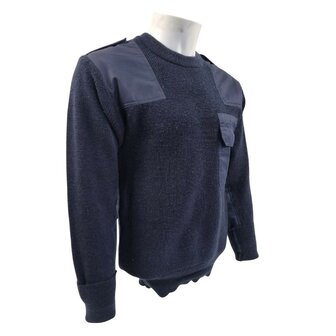 Duitse Bundeswehr commando trui Wol met ronde hals, blauw