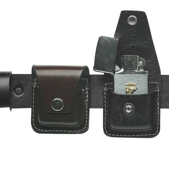 Mil-Tec leather belt pouch for gasoline lighter (Zippo), black