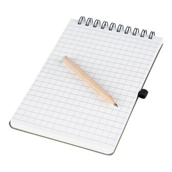Fosco bloc-notes waterproof A6 avec crayon, vert olive