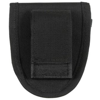 MFH &eacute;tui &agrave; menottes en nylon noir avec boucle de ceinture velcro