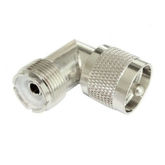 Jetfon adaptateur JTF-07 m&acirc;le vers femelle PL259 &agrave; 90 degr&eacute;s, 50 ohms