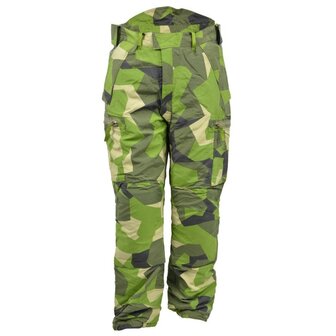 Surpantalon thermique de l'arm&eacute;e su&eacute;doise avec bretelles Ale-Tex, M90 camo
