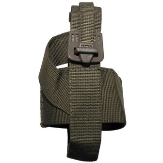Pochette &agrave; grenades britannique ouverte avec fixation &agrave; la ceinture, vert olive