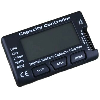 Emerson indicateur de batterie num&eacute;rique EM8413 Cell-7 pour batteries LiPo, LiFe, Li-ion, NiMH et NiCd