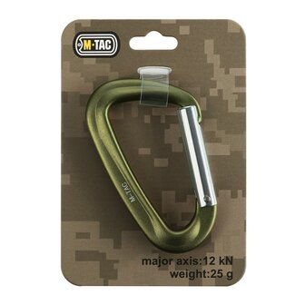 M-Tac mousqueton en aluminium 7.8 &times; 4.5 cm 12kN Type 1, vert olive