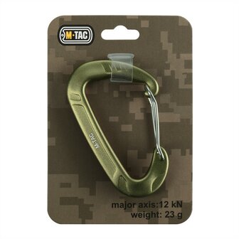 M-Tac mousqueton en aluminium 7.8 &times; 4.5 cm 12kN Type 2, vert olive