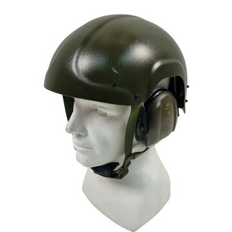 Casque de protection de l'arm&eacute;e britannique avec protection auditive Peltor, vert olive